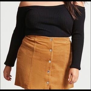 forever 21 tan corduroy skirt